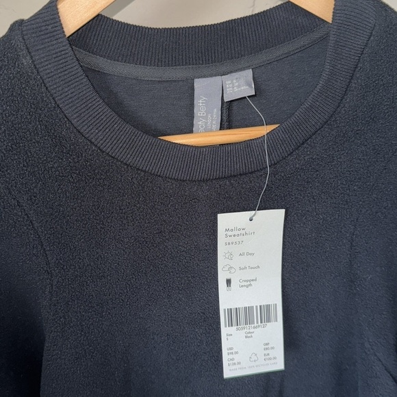 Sweaty Betty sweatshirt mallow in black size Small NEW cropped super soft NWT - Picture 4 of 6